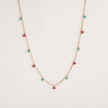 AFRICAN TURQUOISE AND ROUG RUBI NECKLACE